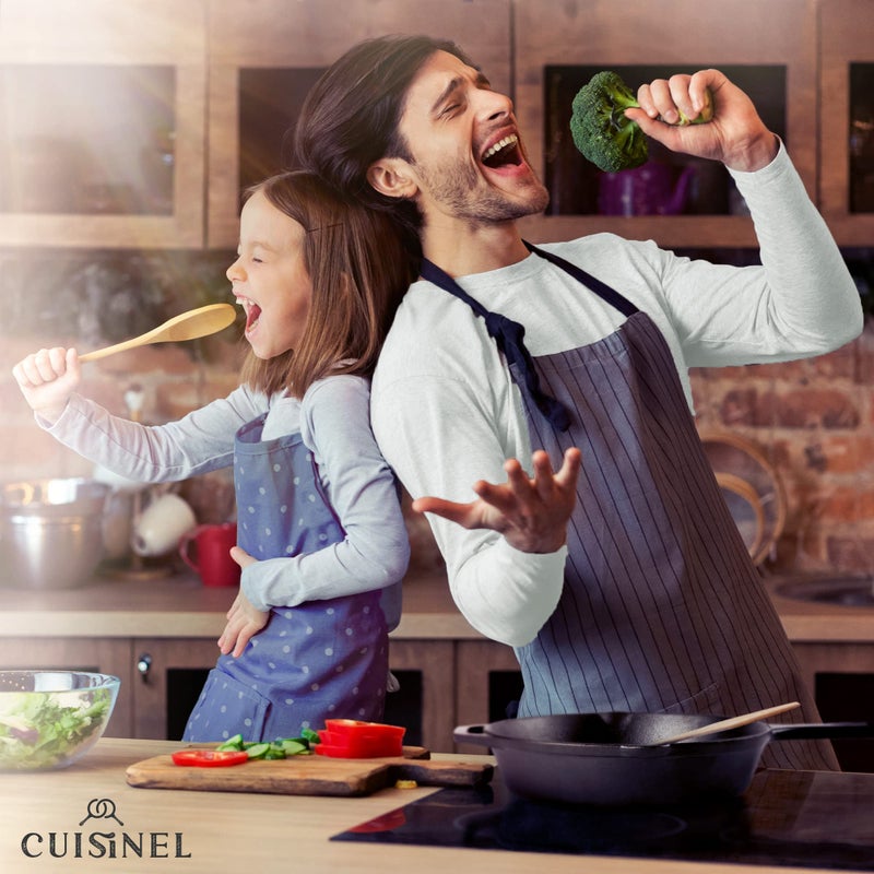 Cuisinel Cast Iron Skillet - 12"-Inch Frying Pan with Assist Handle + Red Silicone Grip Cover - Pre-Seasoned Oven Safe Cookware - Indoor/Outdoor Use - Grill, Stovetop, Induction, BBQ and Firepit Safe - Image 4